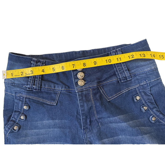 Vinizbena Y2K Jeans Womens 5 Blue High Rise Skinny Stretch Denim Distressed USA - Picture 7 of 9